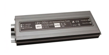 Блок питания 100Вт 12В IP67 алюминий SLIM