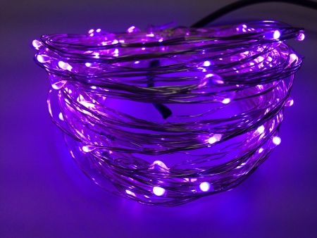 Светодиодная гирлянда "Роса", 12 V, длина 10 м, фиолетовый