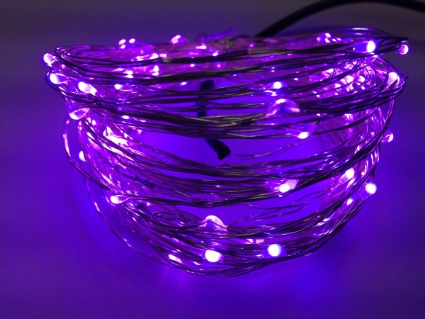 Светодиодная гирлянда "Роса", 12 V, длина 10 м, фиолетовый