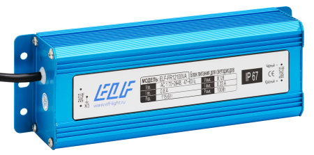 Блок питания герметичный морозостойкий ELF, 12В, 100Вт, металл, IP67, -40/50С