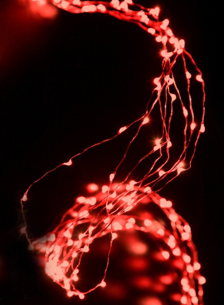 Светодиодная гирлянда "Роса", 12 V, длина 10 м, красный