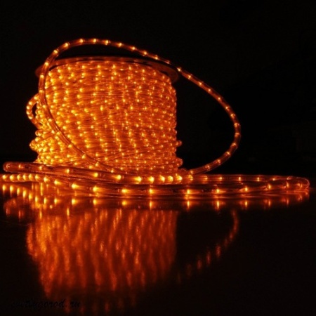 Трёхпроводный светодиодный дюралайт круглый чейзинг  оранжевый