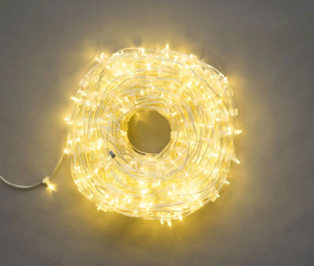Светодиодная гирлянда "Клип-лайт" 12V, 100 м, теплая белая, прозрачный провод