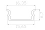 Профиль накладной алюминиевый LC-LP-0616-2 Anod