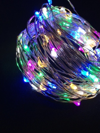 Светодиодная гирлянда "Роса", 12 V, длина 20 м, мульти