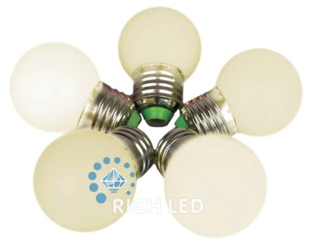 Светодиодная лампа для белт-лайта, 2 Вт, Е27, d=45 мм, теплый белый