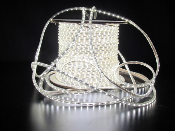 Двухпроводный кгруглый светодиодный дюралайт с флэш эффектом (мерцает каждый 6-й диод) белый