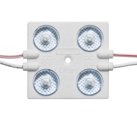 Модуль светодиодный ELF VIVO+ IV PRO, 4SMD диод 2835, с линзой, 170гр.,12В, IP 67, белый