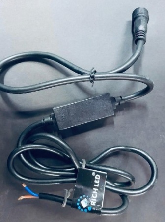 Шнур подключения для мерцающей бахромы, черный провод, 220 В, 2А