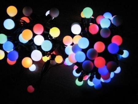 Светодинамическая гирлянда "Радуга" 10 м,черный провод, RGB, 24V